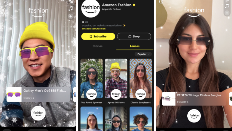 Amazon Fashion and Snap offer augmented reality eyewear trials
